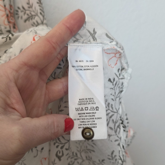 ANTHROPOLOGIE Enchanted Floral Button Down Top Cotton Embroidered Plus Size 2X - Picture 14 of 16